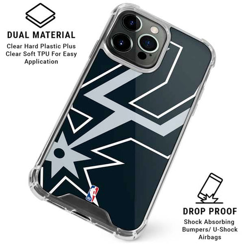 NBA San Antonio Spurs Large Logo iPhone 16 Pro Clear Case